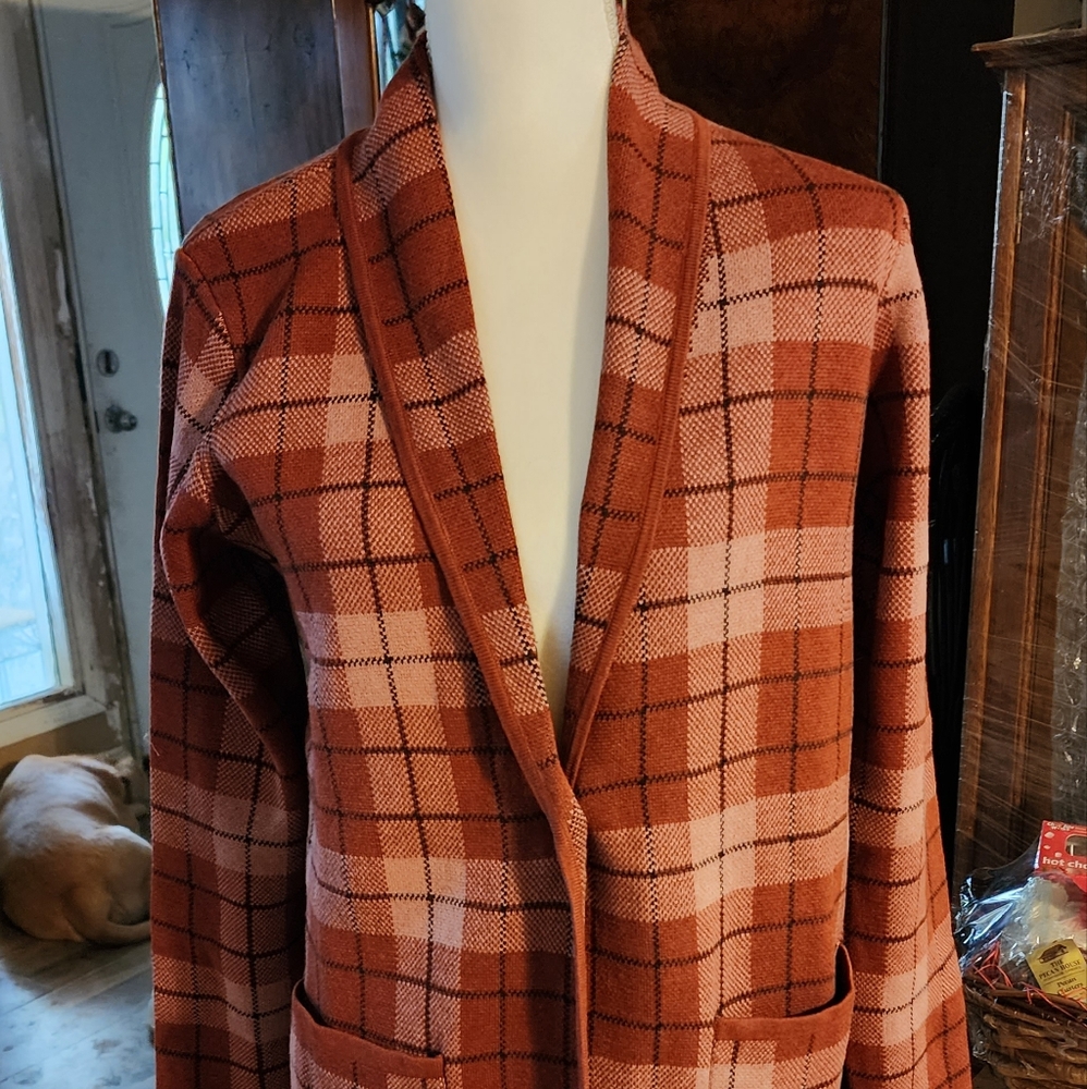 New Sweater Cardigans  One Is Rust & Cream The Other Is  Brown & Cream Colored .